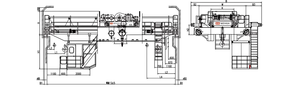 QDY Overhead Ladle Crane​ Diagram