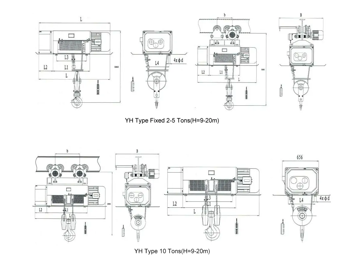 YH Metallurgical Wire Rope Electric Hoist