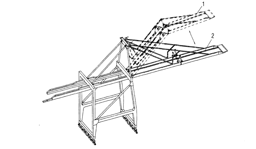 quay crane: 3. Bending main girder (gooseneck type)