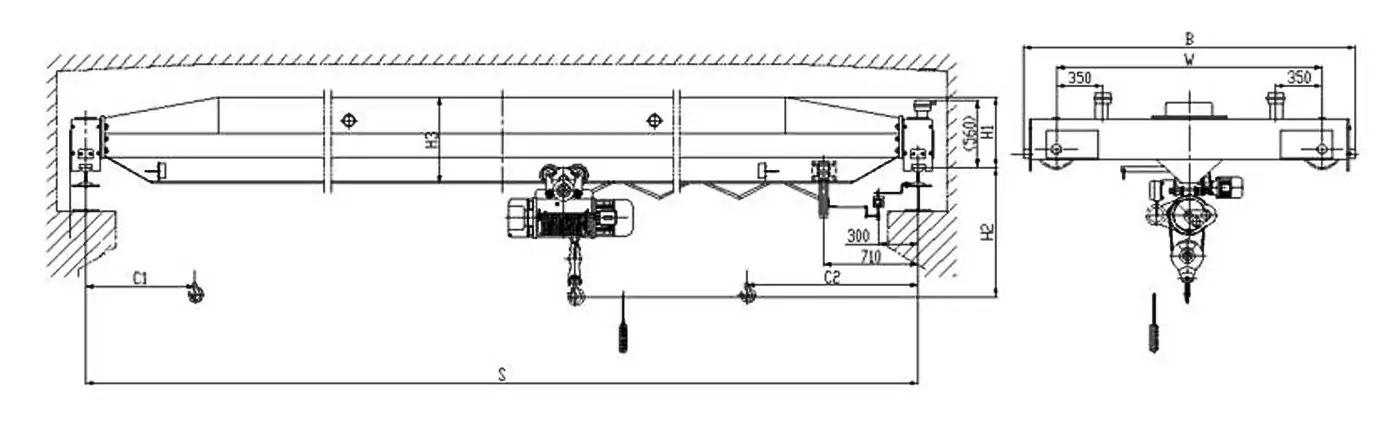 single girder overhead crane drawing